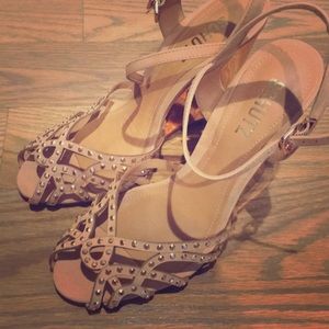 SCHUTZ Wedge strappy evening sandals